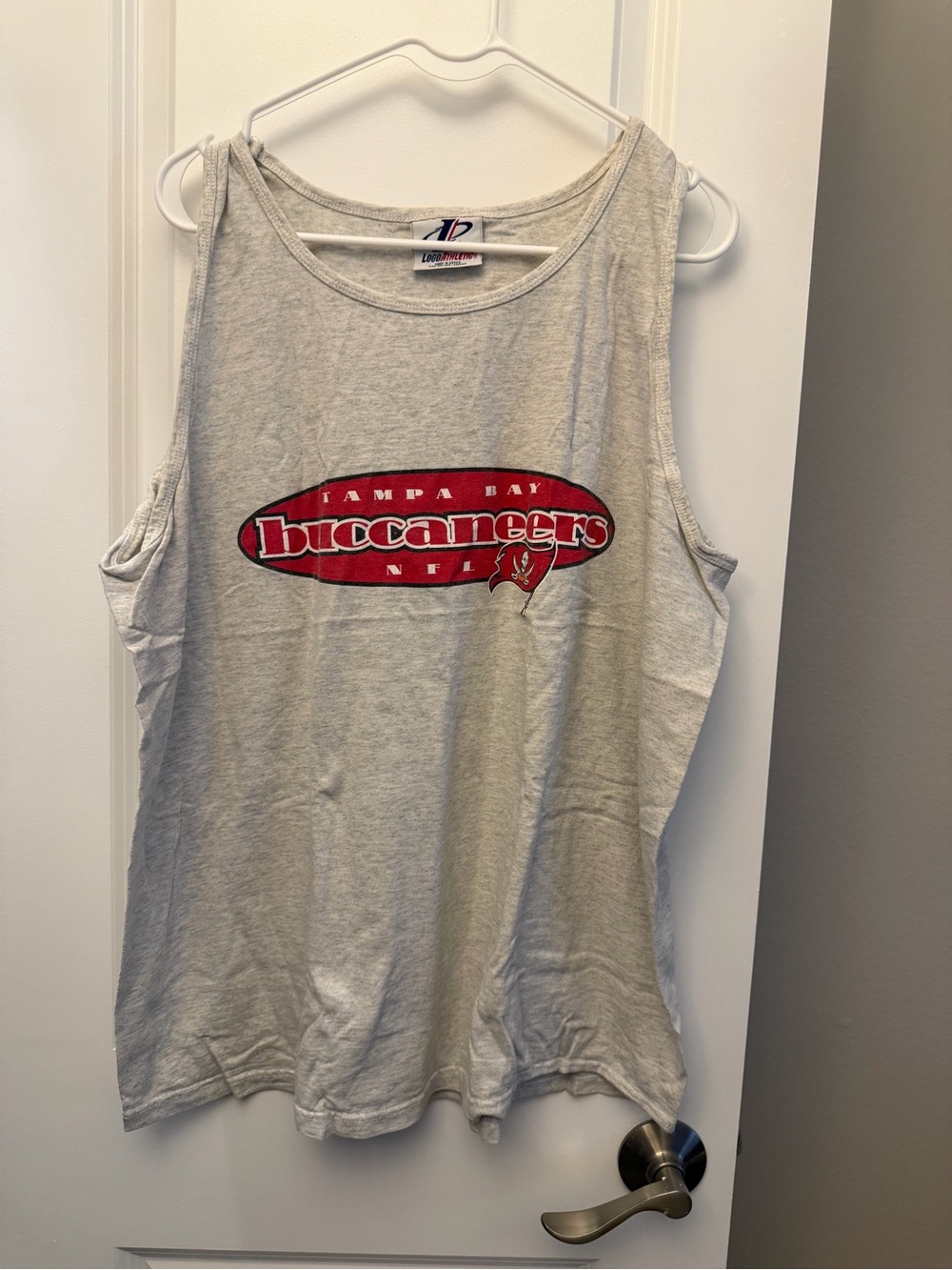 Tampa Bay Buccaneers NFL Tank Top - Light Gray with Red Logo